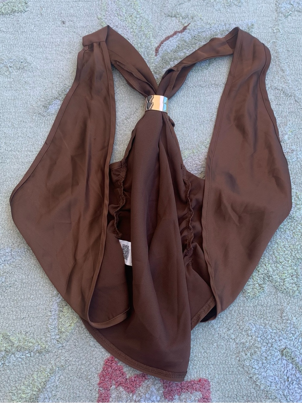 SHEIN chocolate brown vest with gold metal hardware size small